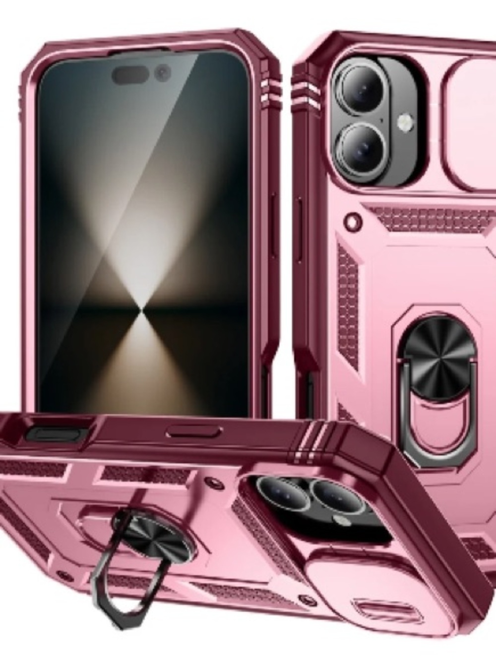 I Phone 16 Pro Heavy Duty Magnetic Phone Case With Camera Cover